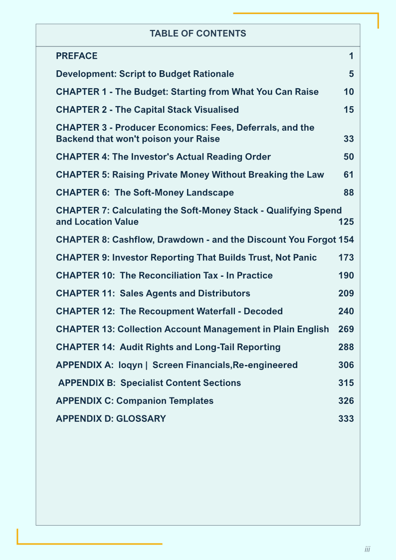 Walk In Ready — table of contents